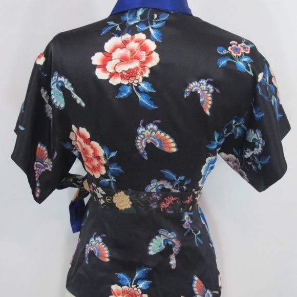 Just Cavalli Roberto Silk Kimono Wrap Top Blouse - Picture 2 of 5